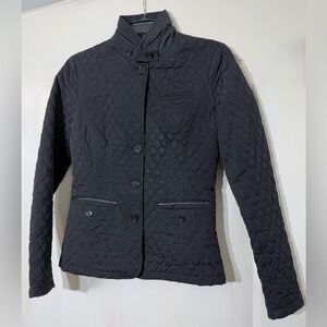 Massimo Dutti Black Quilted Button Jacket Women’s with Buttons Emblem, Sz S READ
